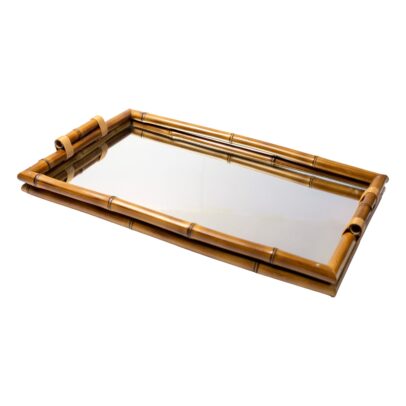 BANDEJA COM ESPELHO E BAMBU